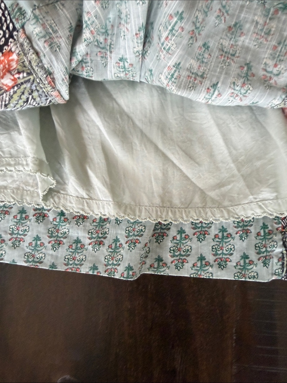 Anthropologie Floral Boho Dress - Coral & Mint size XS (2) - Picture 8 of 9